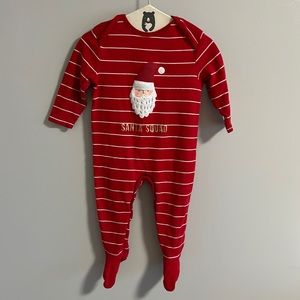 ✨Bundle 2/$15✨Christmas Footie Pajamas “Santa Squad” 9-12 mth